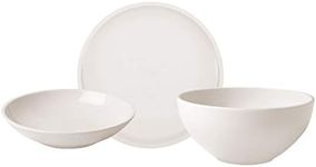 Villeroy & Boch, Artesano Original, Crockery Set for 4 People, 9 Pieces, Combination Service with Dinner Plates, Pasta Dishes and Bowls, Premium Porcelain, White