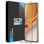 SupCares Military-Grade Gorilla Tempered Glass Screen Protector for iQOO Neo 10R (6.78 Inch) With Installation Kit | Edge to Edge Coverage | Black