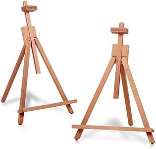Falling in Art Beechwood 25’’ Tabletop Easel Display Stand Set for Painting- Holding Canvas Up to 22 1/2 Inches High, 2 Pack Artist A-Frame Tripod with Rubber Feet, Portable Photo and Sign Holder