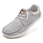 HOBIBEAR Barefoot Minimalist Shoes Womens Mens | Zero Drop | Wide Width Fashion Sneaker Boat Shoes Light Grey