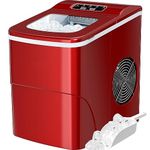 Ice Makers Countertop - Silonn Portable Ice Maker Machine for Countertop, Make 26 lbs Ice in 24 hrs, 2 Sizes of Bullet-Shaped Ice with Ice Scoop and Basket, Silver
