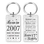 Gezxin Happy 17th Birthday Gifts for Girls Boys- Sweet 17 Year Yr Old Birthday Keychain for Women Men Teen Girl Boy Teenage- 2007 Seventeen Seventeenth Bday Present for Her Him Male Female