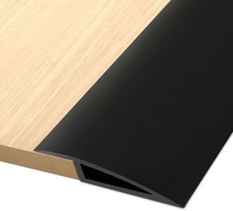 Floor Transition Strip Vinyl Door Threshold Flooring Transition Strip Self Adhesive Carpet Edging Strip for Laminate Doorway Edge Threshold from 1/5" to 2/5" (Black, 3.3 Ft)