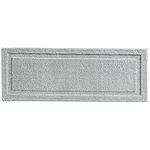 mDesign Soft Microfiber Polyester Non-Slip Extra-Long Spa Mat/Runner, Plush Water Absorbent Accent Rug for Bathroom Vanity, Bathtub/Shower, Machine Washable - 60" x 21" - Gray