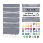 Cacala Turkish beach towel quick dry and lightweight Best for bath, gym, yoga, swimming and camping, Dark Blue, 37" x 70"