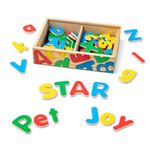 Melissa & Doug 52 Wooden Alphabet Magnets in a Box - Uppercase and Lowercase Letters | ABC Learning Toys, Chunky Magnetic Letters For Toddlers And Kids Ages 3+