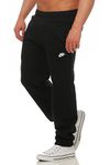 Nike Mens AW77 Cuffed Fleece Lined Joggers Track Sweat Pants (Black,Grey) - 586031 (X-Large, Black)