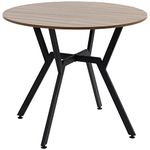 HOMCOM 35" Round Dining Table for 2, Modern Kitchen Table with Steel Frame for Living Room, Dining Room, Brown