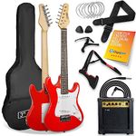 3rd Avenue XF 3/4 Size Electric Guitar Ultimate Kit with 10W Amp, Cable, Stand, Gig Bag, Strap, Spare Strings, Picks, Capo – Red