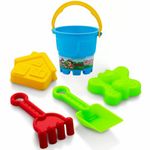 Storio Beach Play Set for Kids Sand Molds Toys for Toddlers Gardening Playset Outdoor Tool Kit Made in India (Beach Set 5Pcs), Multicolor