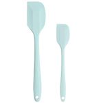 SUSNUAN Set 2 Silicone Spatula for Cooking, Non Stick Rubber Heat Resistant, Soft Food Safe Baking, Small Cake Kitchen Baking & Mixing (Green)