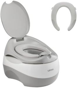 LOVON 3-in-1 Potty Training Toilet for Toddlers – Potty Chair, Trainer Seat & Step Stool, Soft Cushioned Seat, Non-Slip, for Boys & Girls Ages 1.5–5