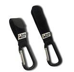 BundleBean - Buggy Clips (pair): clips your shopping, handbag and changing bag to your pushchair, stroller, wheelchair or walker. Universal fit, black hook & loop straps