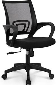 Neo Chair Office Computer Desk Chair Gaming-Ergonomic Mid Back Cushion Lumbar Support with Wheels Comfortable Blue Mesh Racing Seat Adjustable Swivel Rolling Home Executive (Black)