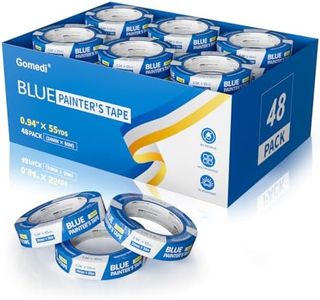 48 Rolls Blue Painters Tape Bulk 1 Inch, Paint Tape 0.94In× 55 Yards, Upgrade Masking Painter's Tape for Walls Painting Car Crafts Home UV Resistant, Total 2640 Yards