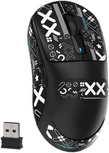 MAMBASNAKE x Attack Shark X3 Wireless Gaming Mouse, 49g Ultralight, PixArt PAW3395 26000 DPI, Bluetooth/2.4Ghz /Wired Tri-Mode, 200Hrs Rechargeable Battery, Kailh GM8.0 Switch for MAC/Win（Black&Tape）