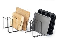 simplywire – Baking Tray and Chopping Board Racks – Pack of 2 - Pan Storage - Kitchen Cupboard Organiser – Black