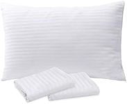 Sirenpho Pack of 2 Pillow Protectors Zippered Covers 50x75cm, Anti Dust Mite Anti-Allergy Hotel Quality Satin Stripe Pillow Case, Pillow not Include