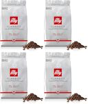 illy Coffee - Classico Coffee Beans - Medium Roast - 100% Arabica Coffee Beans - Whole Beans - Ideal for Moka Pots, Filter Coffee, Espresso and Lungo Coffees - 500g Refill Pouch (Pack of 4)