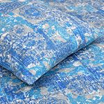 LINENWALAS Cotton Pillow Covers Set of 2, Bedroom Pillows with Envelope Closure, Soft Smooth Cool Breathable Pillowcases for Home Hotel Quality Premium Pillow Inserts (28x18 inch, Bohemian Blue)