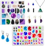 2 Set Resin Mould Jewellery, AIFUDA Epoxy Resin Kit Moulds Jewellery Making Silicone Moulds for Resin Gem Necklace Pendant Earring