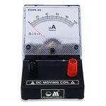 OM® Meters EDM-80 Desk Stand Analog 0-100 uA Micro Ammeter | Moving Coil Ampere Meter | Meter For Educational purpose | Black