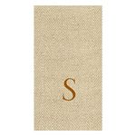 Entertaining with Caspari Jute Herringbone Paper Linen Guest Towels, Monogram Initial S, 24-Pack