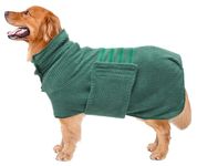 Dog Bathrobe Towel Geyecete Dog Drying Coat-Dry Fast Dog Bag-Pineapple Grid Fast Drying Super Absorbent Pet Dog Cat Bath Robe Towel-Green-S