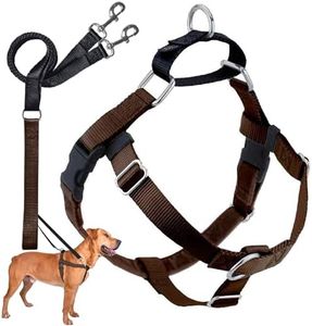 2 Hounds Design Freedom No Pull Dog Harness | Comfortable Control for Easy Walking |Adjustable Dog Harness and Leash Set | Small, Medium & Large Dogs | Made in USA | Solid Colors | 1" XXL Brown