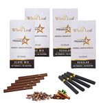 White Leaf Premium Herbal Smokes Cigarettes - Tobacco and Nicotine Free Combo Pack of Clove, Regular Flavour Smoke (40 Sticks)