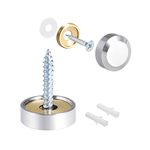 uxcell Mirror Screws Decorative Cap Cover Nails Polished Stainless Steel 18mm 8pcs