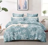 Furnistitchs Premium Glace Cotton Duvet Cover/Comforter Cover/Rajai Cover/Blanket Cover/Quilt Cover King Size 90"x100" inches - (Double 90x100, Sea Green Nature)