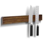 Fohil Magnetic Knife Holder for Wall 16 inch, Powerful Acacia Wood Space-Saving Knife Magnetic Strip No Drilling Wooden Kitchen Magnetic Knife Bar Rack for Kitchen Knives Tools