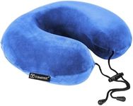 Travelrest - Therapeutic Memory Foam Travel & Neck Pillow - Plush, Washable Micro-Fiber Cover - Attaches to Luggage - 2 Year Warranty (Blue)