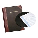 Adams Log Book, 8.13 x 10.38 Inches, Black Covers with Maroon Spine, 150 Pages (ARB810L15)