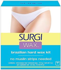Surgi Wax Brazilian Hard Wax for Women - Brazilian & Bikini Hair Removal (113g) with Pre-Elipation Oil | Made with Beeswax