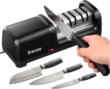 2026 New Electric Knife Sharpener for Kitchen Knives, 3-Stage Professional Sharpening System with 100% Diamond Abrasives, Precision Angle Guides, Non-Slip Base, Magnetic Dust Collector, Black