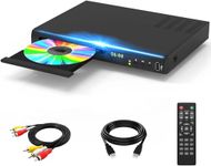 Blu Ray DVD Player, 1080P Home Theater Disc System, Play All DVDs and Region A 1 Blu-Rays, Support Max 128G USB Flash Drive + HDMI/AV/Coaxial Output + Built-in PAL/NTSC with HDMI/AV Cable