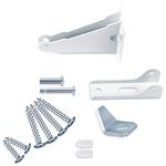 Screen Door Closer Kit, Storm Door Replacement Parts Compatible with Wright Products Screen Door Stopper Parts with Brackets, Pins and Mounting Screws (White)