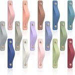 MEISO 15 Pcs Phone Finger Grip Holder for All Phone Grip Strap Mobile Phone Loops Bracket Phone Case, 15 Colors Cell Phone Strap Slides Flat Stander Portable