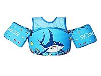 EHIOR Toddler Swim Vest Water Aid Floats with Shoulder Harness Kids Pool Swim Life Jacket for 10kg - 25kg Boys and Girls - The Powerful Shark King