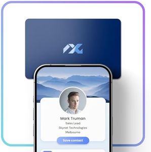 Premium Business Card - NFC & QR Enabled - Matte - Digital Visiting Card - Just Tap to Share Contact - Smart Networking Card with Advanced NFC Technology (Blue)