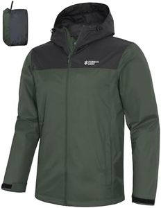 Pioneer Camp Men's Rain Jacket Waterproof with Hood Lightweight Packable Raincoat Rain Shell for Outdoor Hiking Travel