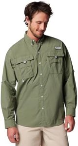 Columbia Mens PFG Bahama II Long Sleeve Fishing Shirt, Cypress, Large