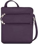 Travelon Anti-Theft Classic Slim Dbl Zip Crossbody Bag, Purple, 9 x 10.5 x 1, Anti-Theft Classic Slim Dbl Zip Crossbody Bag