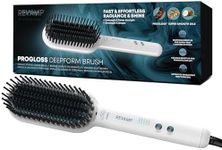 REVAMP Deepform Ceramic Straightening Brush - Hair Straightening Paddle Hot Brush, Ionic Technology, Extra Long Heated Bristles for Frizz Free Hair, Oil Infused for Salon Professional Shine, White
