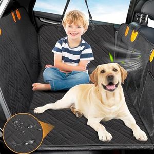 LOOWARTS Protection Voiture Chien Avec Planche en Bois Solide, Résistant à l'Abrasion, Aux Rayures et Imperméable, Housse Convient Aux Voitures, SUV, Camions