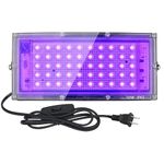 50W Led Black Lights, Black Lights for Glow Party, Blacklight Flood Light with Plug and Switch,for Glow Party, Halloween, Fluorescent Poster, Body Paint, Aquarium