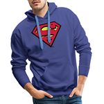 Spreadshirt Superman S-Shield Men's Premium Hoodie, XXL, Royal Blue