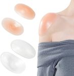 2Pairs Reusable Silicone Shoulder Pads for Women Clothing Anti-Slip Shoulder Push-Up Pads Invisible Breathable Shoulder Enhancer for Clothing Dress Suit(Clear+Skin Color)